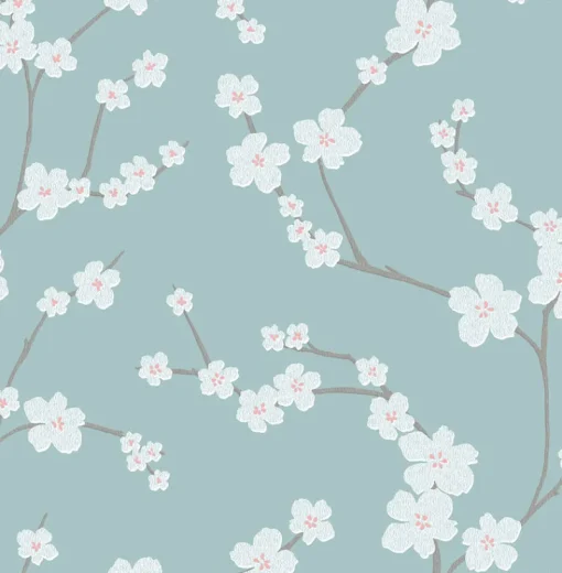 Online Brewster/ASP 2764-24324 Sakura Turquoise Floral Wallpaper