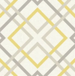 New Brewster/ASP 2901-22652 Saltire Emile Yellow Lattice Wallpaper