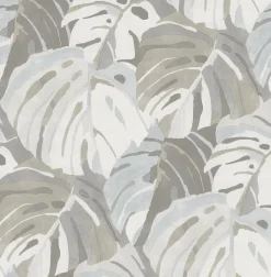 Fashion Brewster/ASP 2969-26008 Samara Stone Monstrera Leaf Wallpaper