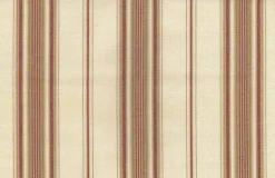 New Laura Kiran Saratoga Stripe Natural Red Tan Fabric