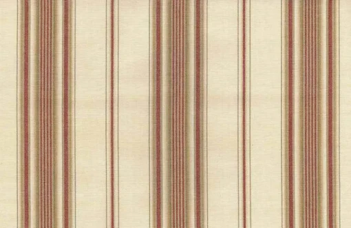 New Laura Kiran Saratoga Stripe Natural Red Tan Fabric