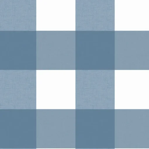 Sale Brewster Selah Blue Gingham Wallpaper