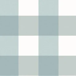 Discount Brewster Selah Teal Gingham Wallpaper