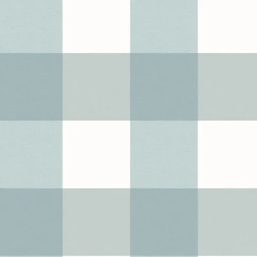 Discount Brewster Selah Teal Gingham Wallpaper