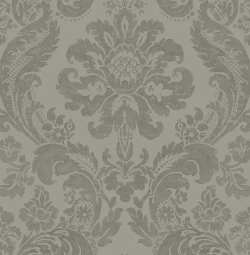 Hot Brewster/ASP 2763-87313 Shadow Grey Damask Wallpaper