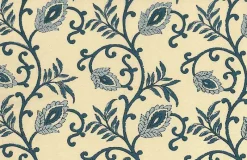 Fashion Laura Kiran Shalimar Print Blues Fabric