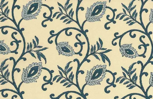 Fashion Laura Kiran Shalimar Print Blues Fabric