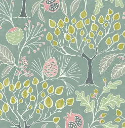Fashion Brewster/ASP 2903-25832 Shiloh Green Botanical Wallpaper
