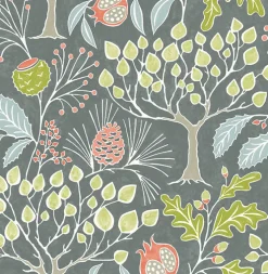 Hot Brewster/ASP 2903-25831 Shiloh Grey Botanical Wallpaper