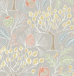 Hot Brewster/ASP 2903-25829 Shiloh Light Grey Botanical Wallpaper