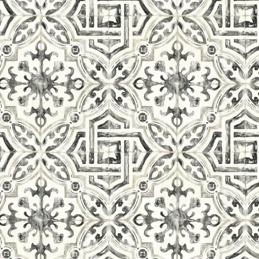 Clearance Brewster 3117-12331 Sonoma Black Spanish Tile Wallpaper