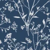 Clearance Brewster/ASP 2927-80712 Southport Navy Delicate Branches Wallpaper