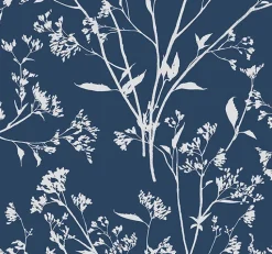 Clearance Brewster/ASP 2927-80712 Southport Navy Delicate Branches Wallpaper