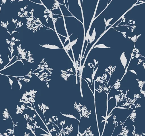 Clearance Brewster/ASP 2927-80712 Southport Navy Delicate Branches Wallpaper