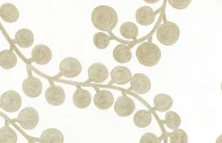 Online Laura Kiran Spiral Branch Print Gold On White Fabric