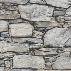 Best Brewster/ASP Stone Wall Grey Historic Wallpaper