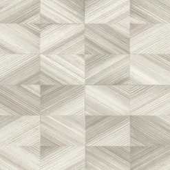 Fashion Brewster 2904-25377 Stratum Taupe Geometric Faux Wood Wallpaper