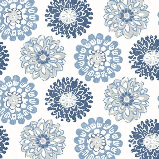 Discount Brewster 3120-13705 Sunkissed Blue Floral Wallpaper