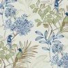 Hot York TL1928 Green/Blue Handpainted Songbird Wallpaper