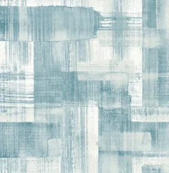 Sale Brewster/ASP 2889-25226 Trosa Teal Brushstroke Wallpaper