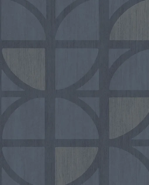 Hot Brewster 395813 Tulip Dark Blue Geometric Trellis Wallpaper