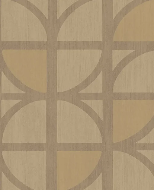 Fashion Brewster 395811 Tulip Gold Geometric Trellis Wallpaper