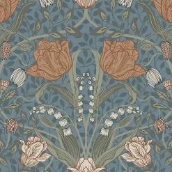 Discount Brewster/ASP 2948-33009 Tulipa Blue Floral Wallpaper