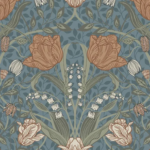 Discount Brewster/ASP 2948-33009 Tulipa Blue Floral Wallpaper