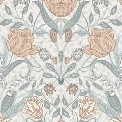 Hot Brewster/ASP 2948-33005 Tulipa Off-White Floral Wallpaper