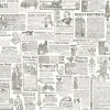 Hot Brewster 3119-13082 Underwood Taupe Vintage Newspaper Wallpaper