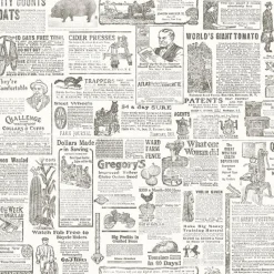Hot Brewster 3119-13082 Underwood Taupe Vintage Newspaper Wallpaper
