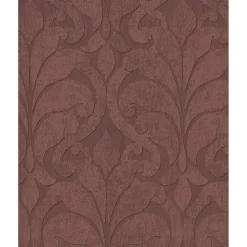 Hot Brewster 376002 Vallon Maroon Damask Wallpaper