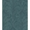 Clearance Brewster 376003 Vallon Teal Damask Wallpaper