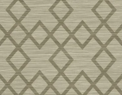 Discount Brewster Vana Brown Woven Diamond Wallpaper