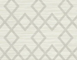 Sale Brewster Vana Light Grey Woven Diamond Wallpaper