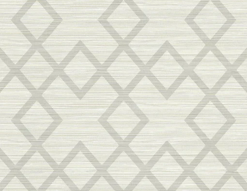 Sale Brewster Vana Light Grey Woven Diamond Wallpaper