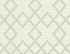 Sale Brewster Vana Seafoam Woven Diamond Wallpaper