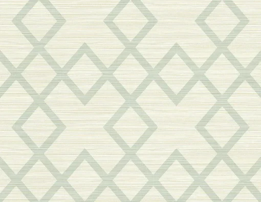 Sale Brewster Vana Seafoam Woven Diamond Wallpaper