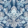 Clearance Brewster/ASP 2903-25863 Vera Blue Floral Damask Wallpaper