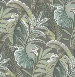 Online Brewster/ASP 2861-25761 Verdant Dark Grey Botanical Wallpaper