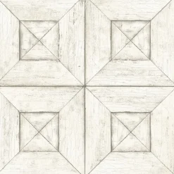 Clearance Brewster Verity Off-White Wood Wallpaper