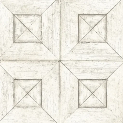 Clearance Brewster Verity Off-White Wood Wallpaper