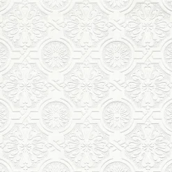 Best Brewster 4000-32817 Victorian White Tin Ceiling Paintable Wallpaper