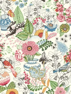 Outlet Brewster/ASP 2821-12801 Whimsy Multicolor Fauna Wallpaper