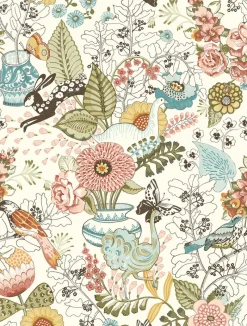 Discount Brewster/ASP 2821-12802 Whimsy Pink Fauna Wallpaper