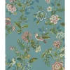 Best Brewster 375062 Willem Teal Painted Garden Wallpaper