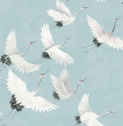 Online Brewster/ASP 2764-24300 Windsong Blue Crane Wallpaper