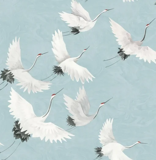Online Brewster/ASP 2764-24300 Windsong Blue Crane Wallpaper