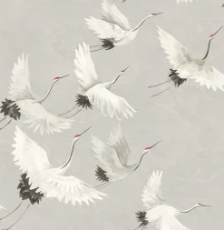 Sale Brewster 2904-24304 Windsong Grey Bird Wallpaper