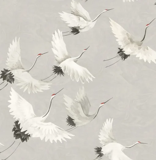 New Brewster/ASP 2764-24304 Windsong Grey Crane Wallpaper